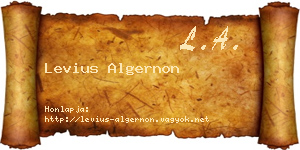 Levius Algernon névjegykártya